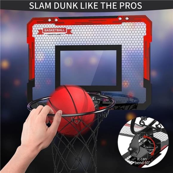 Indoor Basketball Hoop for Kids, Door Room Basketball Hoop,Mini Basketball Hoop - Picture 6 of 7